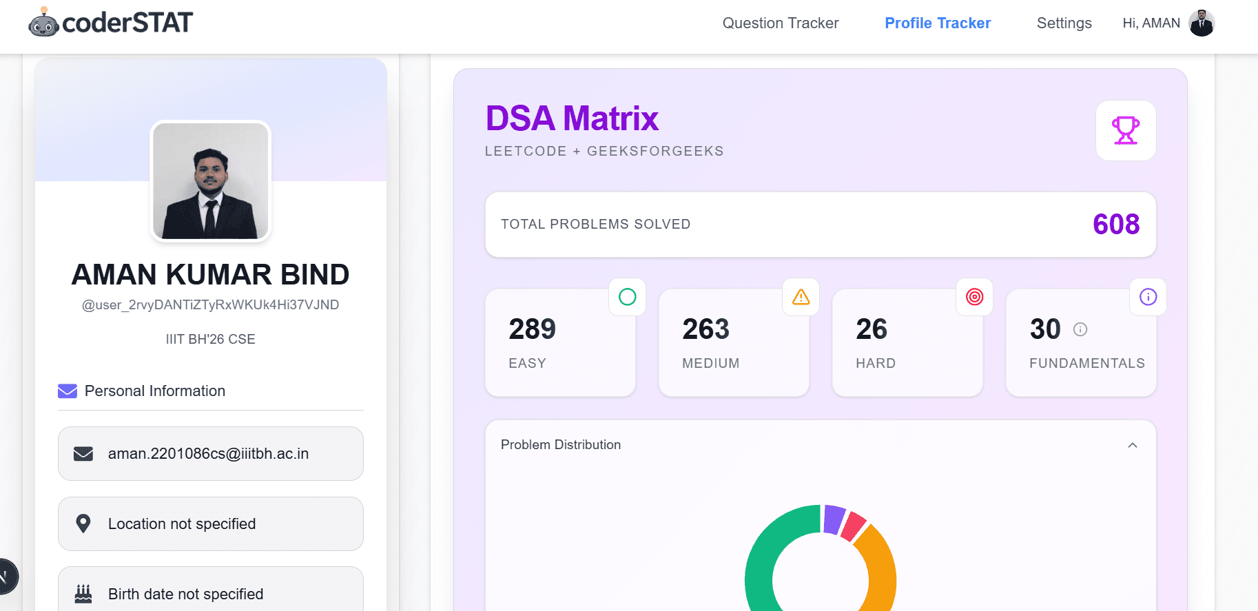 CoderSTAT Dashboard Preview